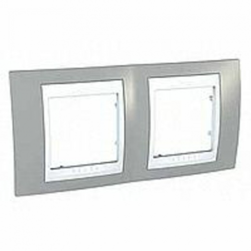  Рамка Unica Хамелеон серый / Белый 2-постовая Schneider Electric MGU6.004.865