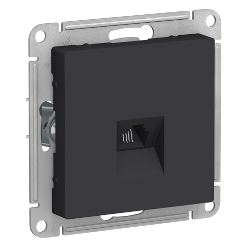  Atlasdesign Розетка телефонная RJ11, механизм, Карбон Schneider Electric ATN001081