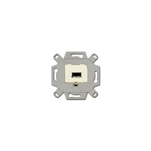  (0261/11-500), Механизм USB-розетки/разъёма, USB-type A, USB2.0, 5 полюсов, цвет слоновая кость, ABB 0230-0-0418