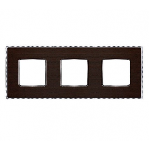  Рамка Belle Epoque Wood Wenge / Bright chrome 3-постовая гор/верт. Fede FD01453WCB