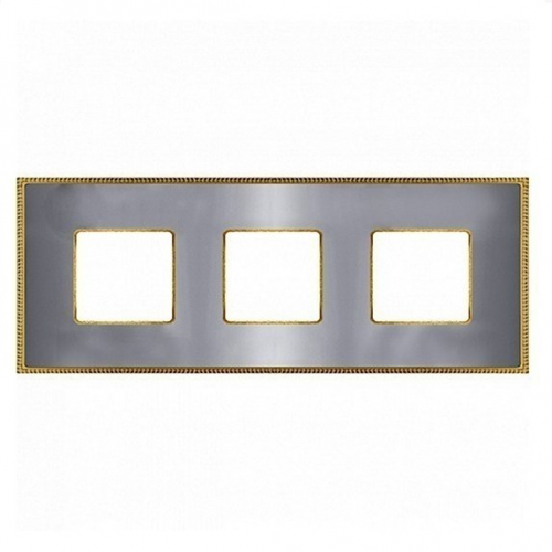  Рамка Belle Epoque Metal Bright chrome / Bright gold 3-постовая гор/верт. Fede FD01433CBOB