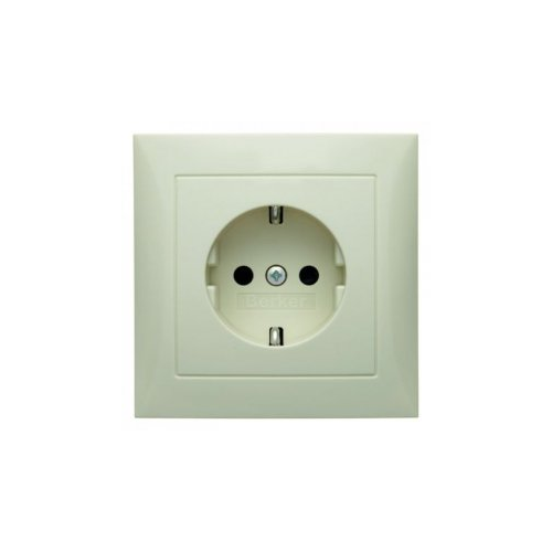  Штепсельная розетка SCHUKO с крышкой цвет: белый, с блеском S.1 Berker 47228982
