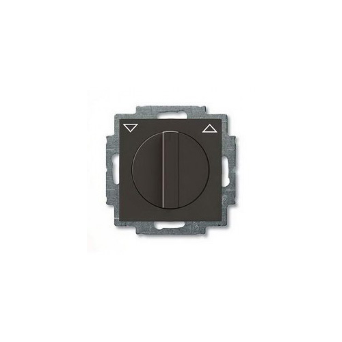  (2713 UCDR-95-5), Механизм выключателя жалюзи повортоный, с накладкой, с ручкой, с фиксацией, 1P+N+E, серия Basic 55, цвет chateau-black, ABB 1101-0-0928