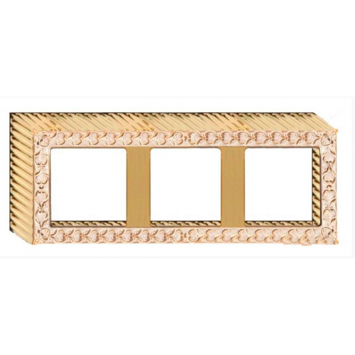  Рамка для накладного монтажа San Sebastian GOLD WHITE PATINA 3-постовая Fede FD01523OP