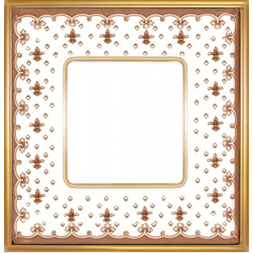  Рамка Vintage Porcelain Коричневый / Золото 1-постовая Fede FD01341MAOB
