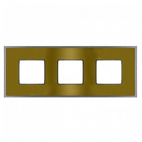  Рамка Belle Epoque Metal Bright gold / Bright chrome 3-постовая гор/верт. Fede FD01433OBCB