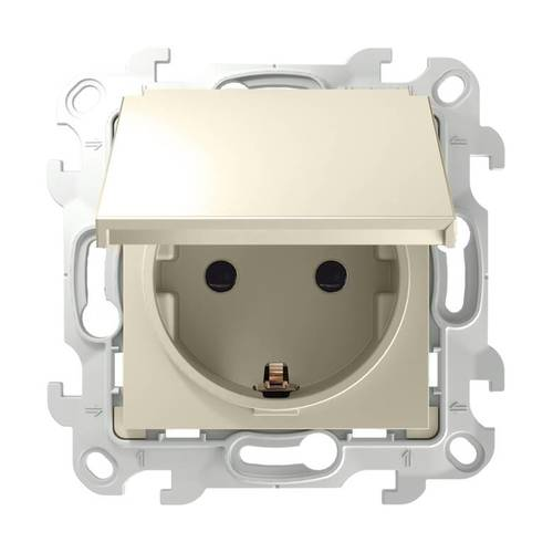  Розетка 2К+З Schuko IP44, сл кость Simon 24 2450448-031
