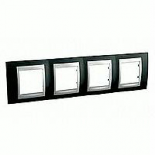  Рамка Unica Top Родий / Алюминий 4-постовая Schneider Electric MGU66.008.093