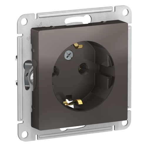  Atlasdesign Розетка с заземлением, 16А, механизм, Мокко Schneider Electric ATN000643