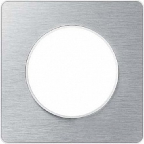  Рамка Odace Полированный алюминий / Белый 1-постовая Schneider Electric S52P802J