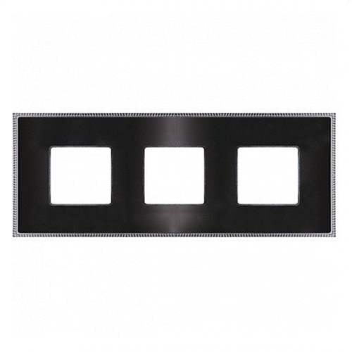  Рамка Belle Epoque Metal Graphite / Bright chrome 3-постовая гор/верт. Fede FD01433GRCB