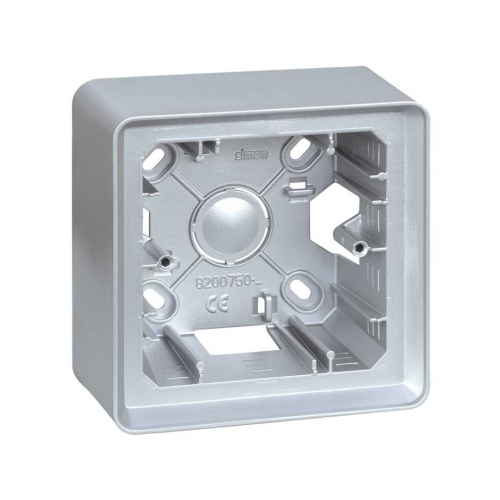  Монтажная коробка для накладного монтажа, 1 пост, S82 Detail, алюминий Simon 8200750-093