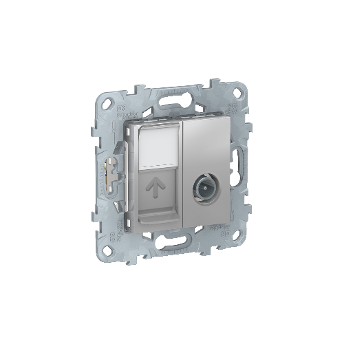  Розетка TV одиночная + комп. RJ45 кат.6 UTP, 1 Модуль, Алюминий Schneider Electric NU547030