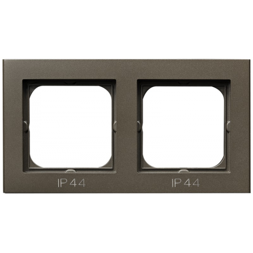  Рамка Ospel Sonata Шоколадный металлик 2-постовая для выключателя IP-44 RH-2R/40