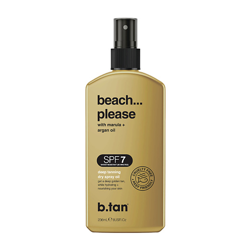 B.TAN Сухое-масло спрей для загара beach...please deep tanning dry spray oil 236.0