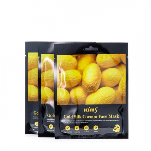 KIMS Маска для лица антивозрастная с протеинами кокона шелкопряда / Kims Gold Silk Cocoon Face Mask 5 шт