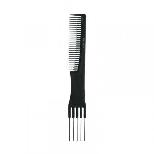 DEWAL PROFESSIONAL Расческа рабочая для начеса, металлическая вилка Эконом (черная) 19 см
