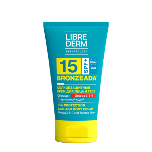 LIBREDERM Крем солнцезащитный SPF15 с омега 3-6-9 и термальной водой / BRONZEADA 150 мл