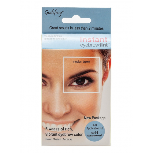 GODEFROY Краска-хна в капсулах для бровей с эффектом татуажа, коричневый / Eyebrow Tint Medium Brown 4 шт