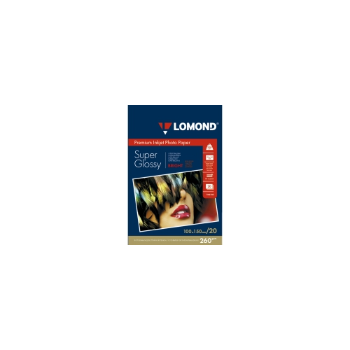 LOMOND 1103102 фотобумага суперглянцевая А6 (10 х 15 см) 260 г/м2, 20 листов
