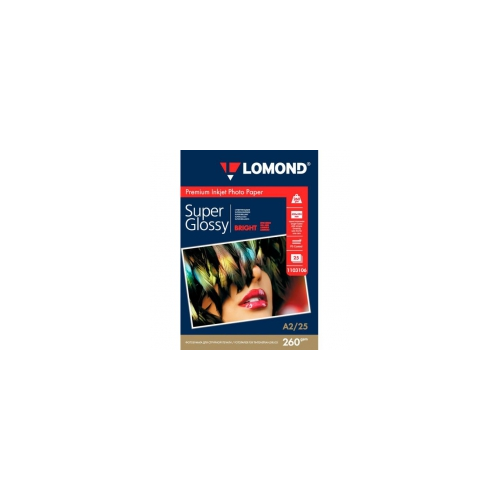 LOMOND 1103106 фотобумага суперглянцевая для струйной печати А2 (420 х 594) 260 г/м2, 25 листов