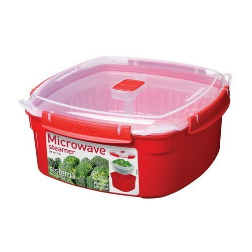 Контейнер Microwave (3.2 л) 23.8х23.8х10.7см, квадратный, красный 1103 Sistema