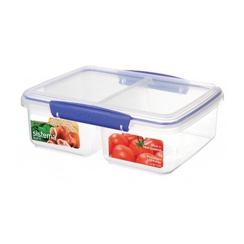 Контейнер двойной Klip IT Rectangular (2 л), 23.5х17х8 см, синий 1720 Sistema