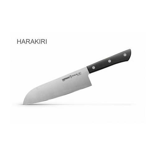 Нож Сантоку Harakiri, 17.5 см, черный SHR-0095B/K Samura