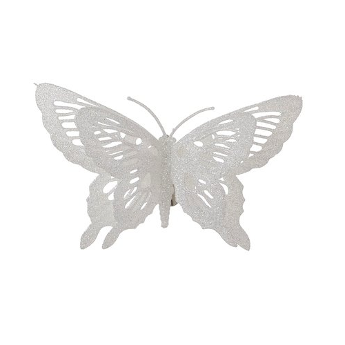 Бабочка декоративная, 16х10 см, белая, клипса, 36шт. 83389 Triumph Nord