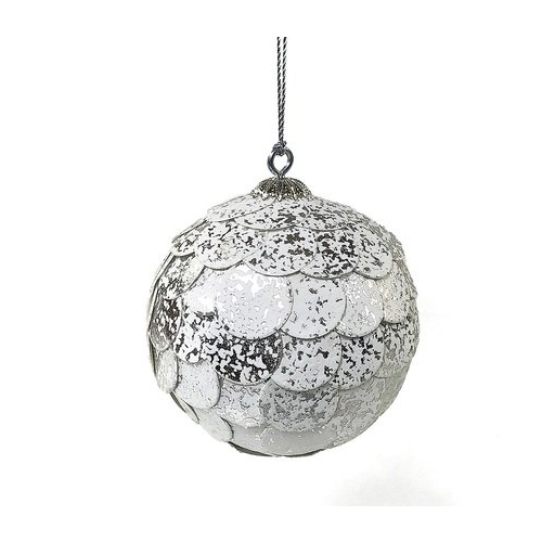 Шар новогодний декоративный Paper ball, серебристый мрамор en_ny0072 EnjoyMe