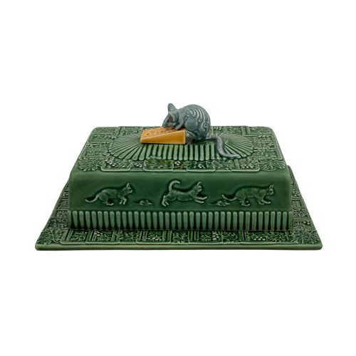 Блюдо для сыра с крышкой Мыши, 30.5х22.5х13.5 см, зеленое BOR65007089 Bordallo Pinheiro