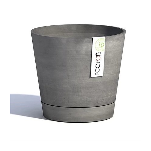 Кашпо Venice, 30х26 см, с поддоном, серое 74.010.30G ECOPOTS