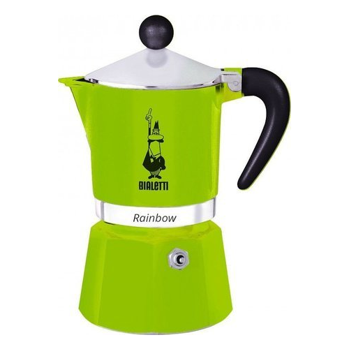 Кофеварка гейзерная Rainbow (0.24 л), на 6 чашек, зелёная 0004973/NP Bialetti