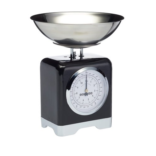 Весы кухонные механические Lovello Retro Black, черные LOVSCALESBLK Kitchen Craft