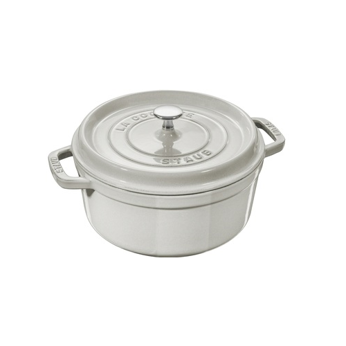 Кокот круглый (3.8 л), 24 см, белый трюфель 11024107 Staub