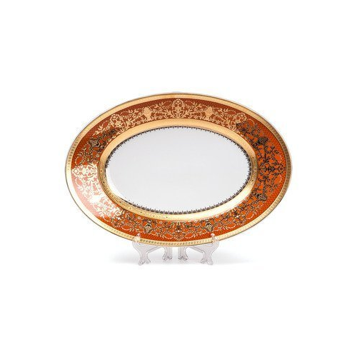 Блюдо овальное Mimosa Didon Orange, 35 см 531235 1642 Tunisie Porcelaine