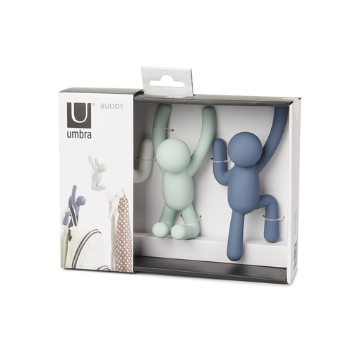 Вешалки-крючки Buddy, 3 шт., разноцветные мятные 318165-370 Umbra