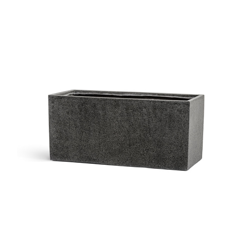 Кашпо Effectory Stone Низкий прямоугольник, 40х20х22 см, темно-серый камень 41.3319-01-024-GR-040 Treez