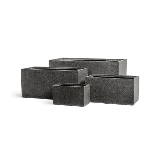 Кашпо Effectory Stone Низкий прямоугольник, 100х45х45 см, темно-серый камень 41.3319-01-024-GR-100 Treez
