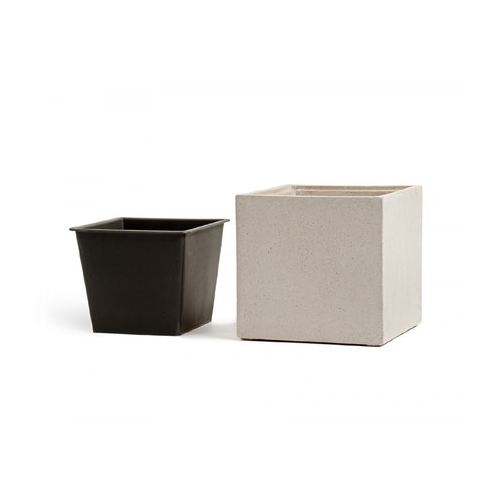 Кашпо Effectory Beton Куб, 30х30х30 см, белый песок 41.3317-02-005-BE-30 Treez