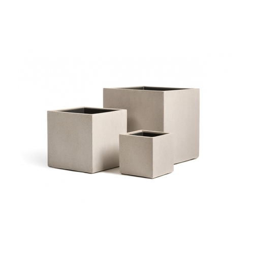 Кашпо Effectory Beton Куб, 40х40х40 см, белый песок 41.3317-02-005-BE-40 Treez