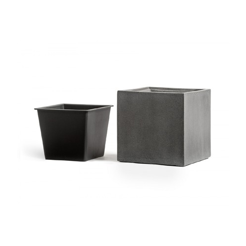 Кашпо Effectory Beton Куб, 30х30х30 см, темно-серый бетон 41.3317-02-005-GR-30 Treez