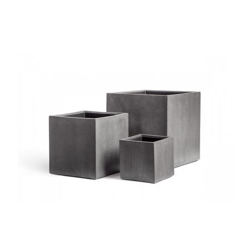 Кашпо Effectory Beton Куб, 40х40х40 см, темно-серый бетон 41.3317-02-005-GR-40 Treez