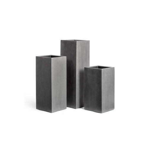 Кашпо Effectory Beton Высокий куб, 97х31 см, темно-серый бетон 41.3317-02-010-GR-97 Treez