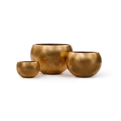 Кашпо Effectory Metal Полусфера, 15х22 см, сусальное золото 41.3318-04-016-GLD-22 Treez
