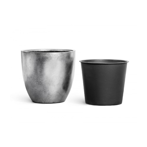 Кашпо Effectory Metal Округлый конус, 37х40 см, серебро 41.3320-04-031-SLV-40 Treez