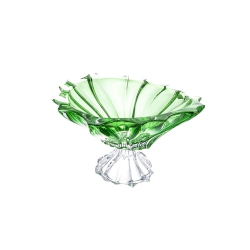 Фруктовница на ножке Plantica, 33 см, зеленая 31007 Aurum Crystal