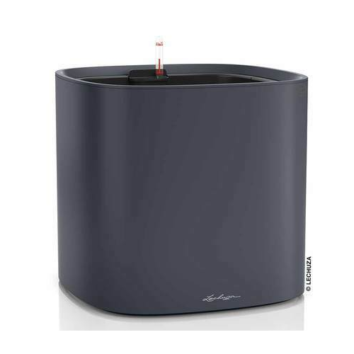 Кашпо Pila Color Planter, 35x35x33 см, темно-серое, все-в-одном 15906 Lechuza