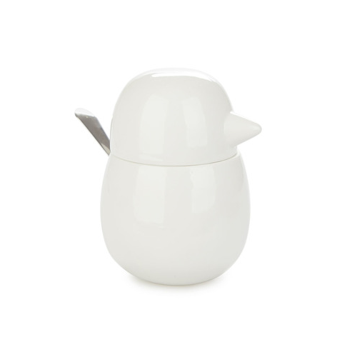 Сахарница с ложкой Birdie, белая 27592 Balvi