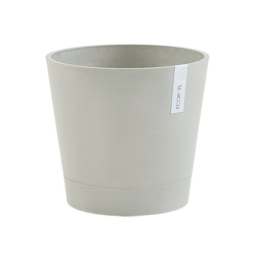 Кашпо Venice с поддоном, 40х35 см, светло-серое 74.010.40S ECOPOTS